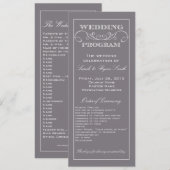 Elegantes Hochzeitsprogramm Gray Swirl Programm (Vorne/Hinten)
