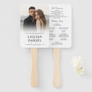 Elegantes Hochzeitsprogramm-Handfächer mit Foto Fächer