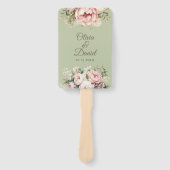 Elegantes Hochzeitsprogramm im edlen grünen Pfings Fächer (Vorderseite)