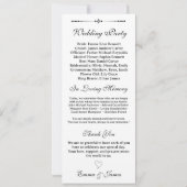 Elegantes Hochzeitsprogramm 'In Loving Memory' (Rückseite)