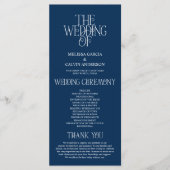 Elegantes Hochzeitsprogramm in mariner Typografie Programm (Vorderseite)