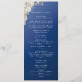 Elegantes Hochzeitsprogramm in Navyblau, Gold und Programm (Rückseite)