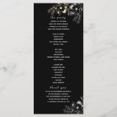 Elegantes Hochzeitsprogramm in Schwarz und Gold Programm (Rückseite)
