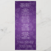 Elegantes Hochzeitsprogramm Lila Herz Programm (Rückseite)
