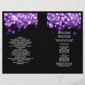 Elegantes Hochzeitsprogramm Lila Lights (Rückseite)