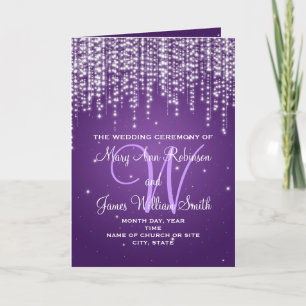 Elegantes Hochzeitsprogramm Lila Programm