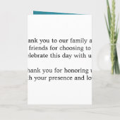 Elegantes Hochzeitsprogramm Lilie Blue Programm (Rückseite)