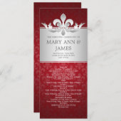Elegantes Hochzeitsprogramm Lilie Red Programm (Vorne/Hinten)