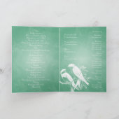 Elegantes Hochzeitsprogramm Love Birds Mint Programm (Innenseite)
