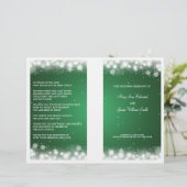 Elegantes Hochzeitsprogramm Magic Sparkle Green (Stehend Vorderseite)