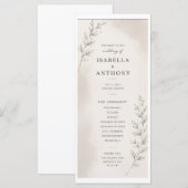 Elegantes Hochzeitsprogramm mit Blättern Programm (Vorne/Hinten)