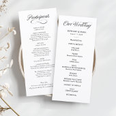 Elegantes Hochzeitsprogramm mit fancy Schrift Programm