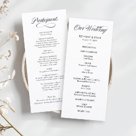 Elegantes Hochzeitsprogramm mit fancy Schrift Programm