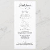 Elegantes Hochzeitsprogramm mit fancy Schrift Programm (Rückseite)