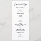 Elegantes Hochzeitsprogramm mit fancy Schrift Programm (Vorderseite)