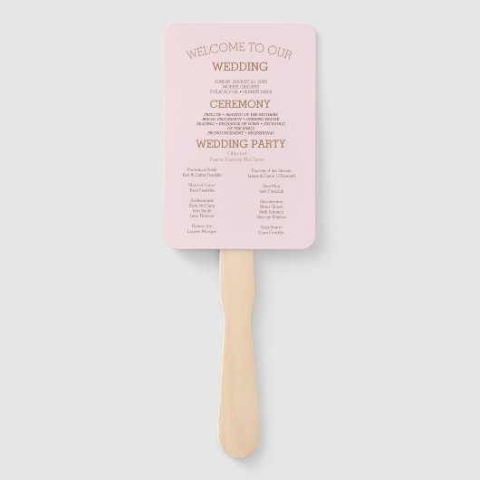 Elegantes Hochzeitsprogramm mit Foto Fächer (Rückseite)