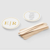 Elegantes Hochzeitsprogramm mit goldener Monogramm Fächer (Non-assembled)