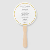 Elegantes Hochzeitsprogramm mit goldener Monogramm Fächer (Rückseite)