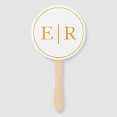 Elegantes Hochzeitsprogramm mit goldener Monogramm Fächer (Vorderseite)