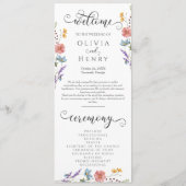 Elegantes Hochzeitsprogramm mit Kalligrafie und Fr Programm (Vorderseite)