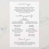 Elegantes Hochzeitsprogramm mit moderner Kalligraf (Hinten)