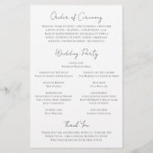 Elegantes Hochzeitsprogramm mit Monogramm-Kranz zu (Hinten)