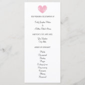 Elegantes Hochzeitsprogramm mit rustikalem rosa He Programm (Vorderseite)