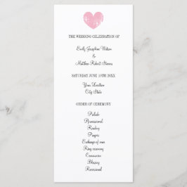 Elegantes Hochzeitsprogramm mit rustikalem rosa He Programm