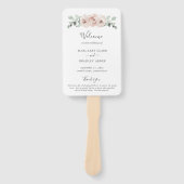 Elegantes Hochzeitsprogramm mit staubrosa Blumen Fächer (Vorderseite)