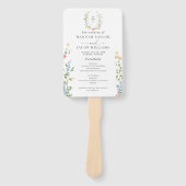 Elegantes Hochzeitsprogramm mit Wildblumen Fächer (Vorderseite)