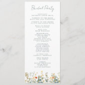 Elegantes Hochzeitsprogramm mit Wildblumen Programm (Rückseite)
