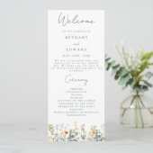 Elegantes Hochzeitsprogramm mit Wildblumen Programm (Stehend Vorderseite)