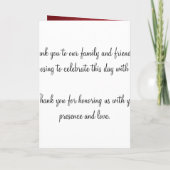 Elegantes Hochzeitsprogramm Moderne Herzen Rot Programm (Rückseite)