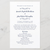 Elegantes Hochzeitsprogramm Moderne Zeremonie Navy (Vorderseite)