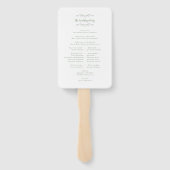 Elegantes Hochzeitsprogramm Moderne Zeremonie Prog Fächer (Rückseite)