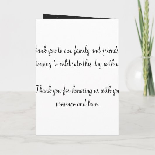 Elegantes Hochzeitsprogramm Nachtleben Schwarz Programm (Rückseite)