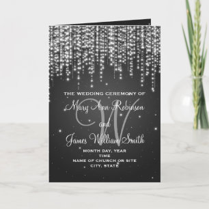 Elegantes Hochzeitsprogramm Nachtleben Schwarz Programm