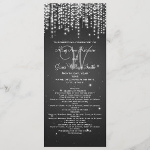 Elegantes Hochzeitsprogramm Nachtleben Schwarz Programm