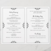 Elegantes Hochzeitsprogramm - Nadine (Schwarz)2 (Rückseite)