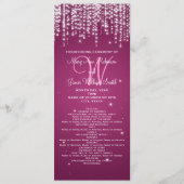 Elegantes Hochzeitsprogramm Night Dazzle Berry Pin Programm (Vorderseite)