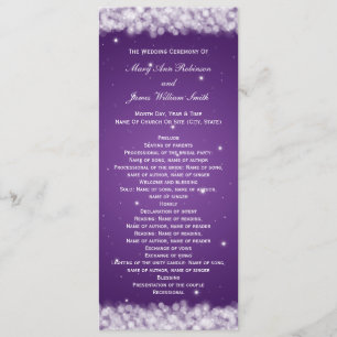 Elegantes Hochzeitsprogramm Party Sparkle Lila Programm
