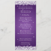 Elegantes Hochzeitsprogramm Party Sparkle Lila Programm (Rückseite)