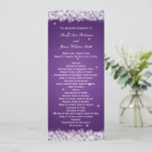 Elegantes Hochzeitsprogramm Party Sparkle Lila Programm (Stehend Vorderseite)