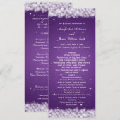 Elegantes Hochzeitsprogramm Party Sparkle Lila Programm (Vorne/Hinten)