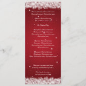 Elegantes Hochzeitsprogramm Party Sparkle Rot Programm (Rückseite)