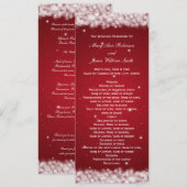 Elegantes Hochzeitsprogramm Party Sparkle Rot Programm (Vorne/Hinten)