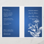 Elegantes Hochzeitsprogramm Poppy Blue (Vorderseite)