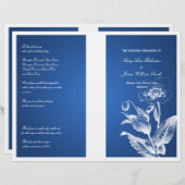 Elegantes Hochzeitsprogramm Poppy Blue (Vorne/Hinten)