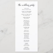 Elegantes Hochzeitsprogramm Programm (Rückseite)