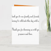 Elegantes Hochzeitsprogramm Programm (Rückseite)